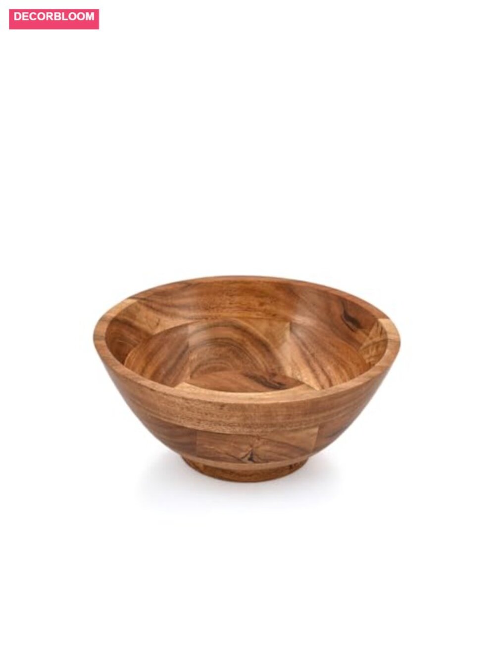 Acacia Wood Round Serving Bowl Handmade Home Decor Centerpiece